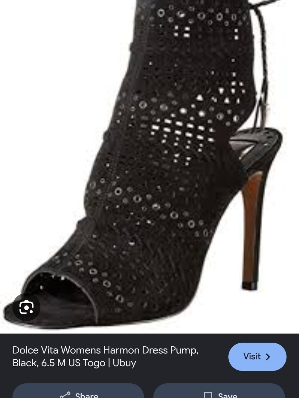 Dolce Vita Black Lace Peep-Toe Stiletto